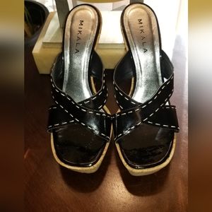 Mikala black heel with cork